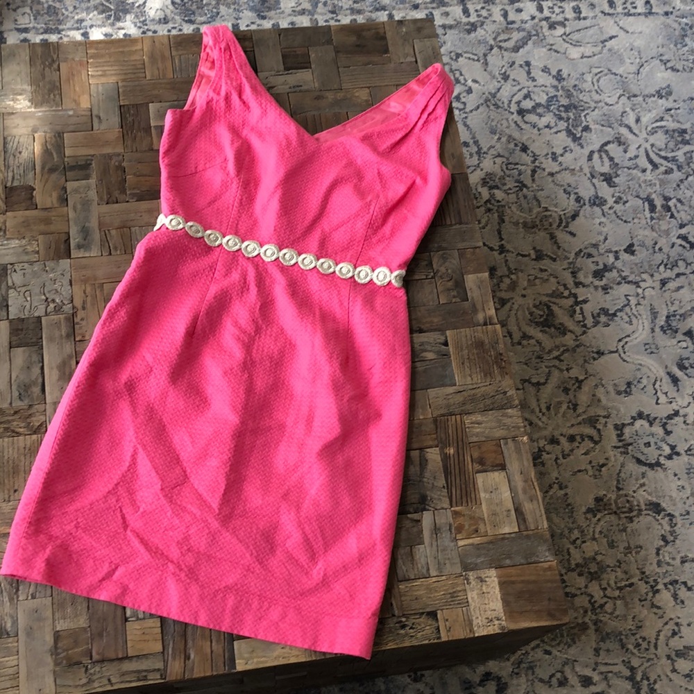 🌴Lilly Pulitzer Pink Salmon Kiki A-Line Dress Size 4